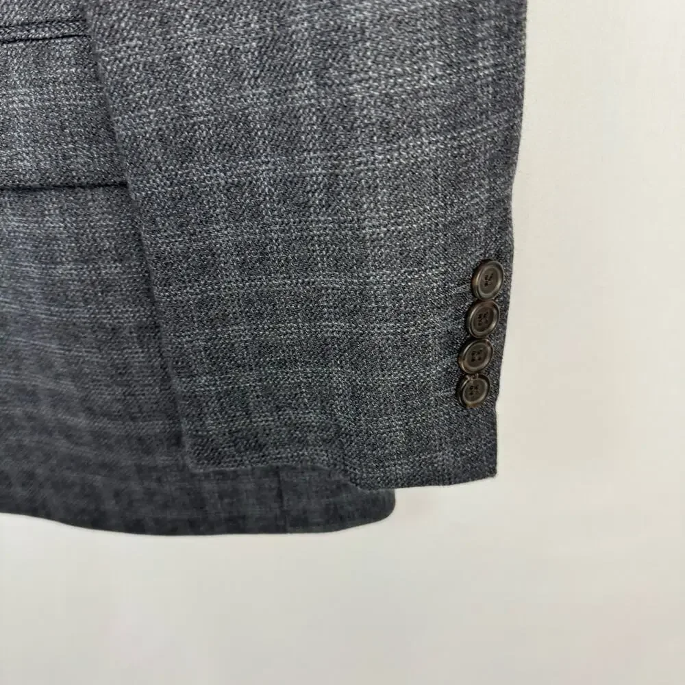 Ralph Ralph‎ Lauren Gray Plaid 100% Wool Lined Single Breasted Lined Blazer 40S